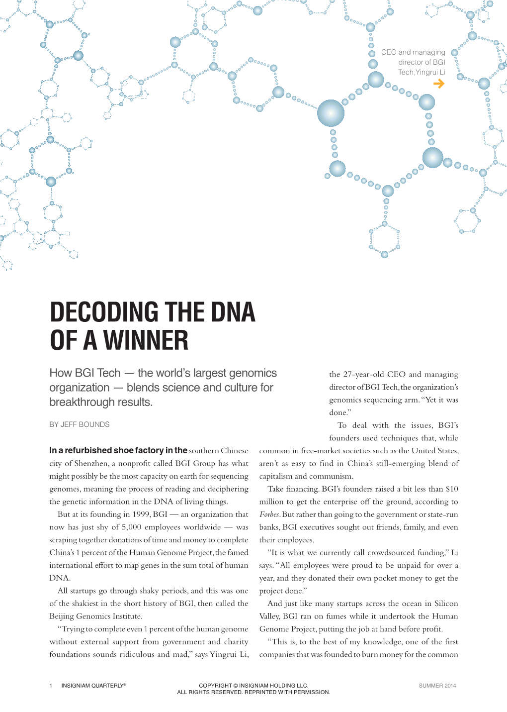 Decoding the Dna of a Winner