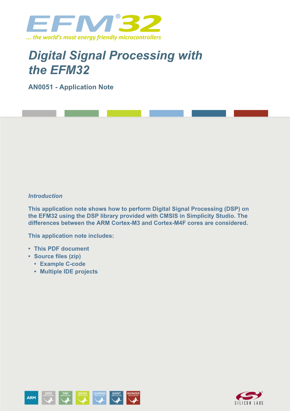 AN0051: Digital Signal Processing with EFM32