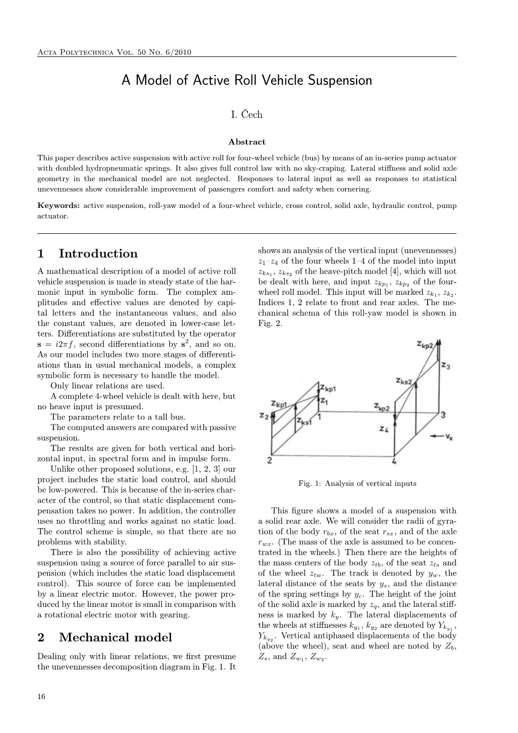 A Model of Active Roll Vehicle Suspension