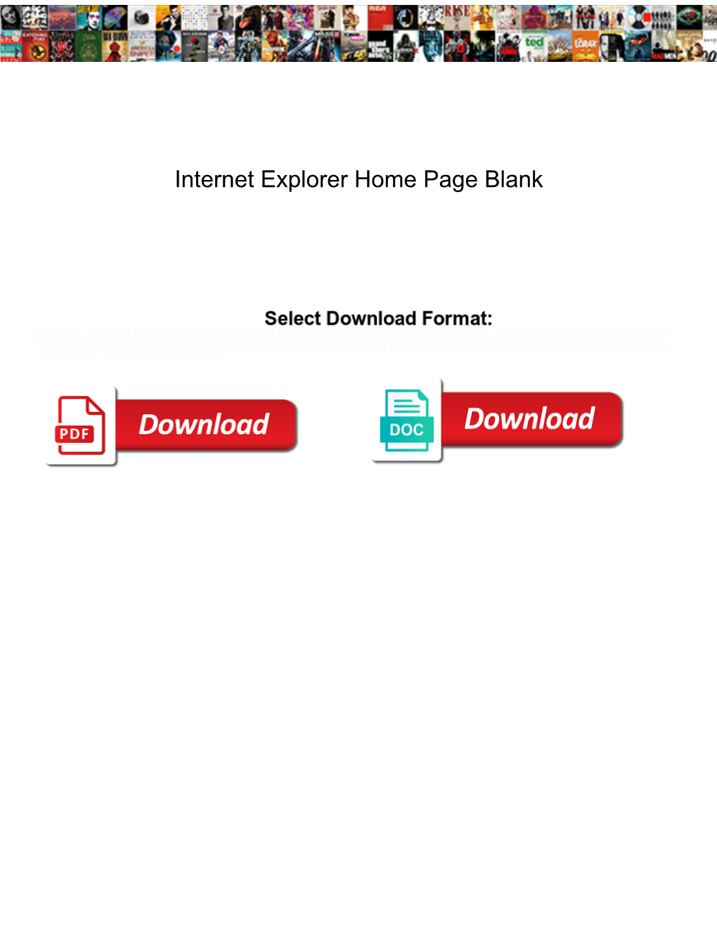Internet Explorer Home Page Blank