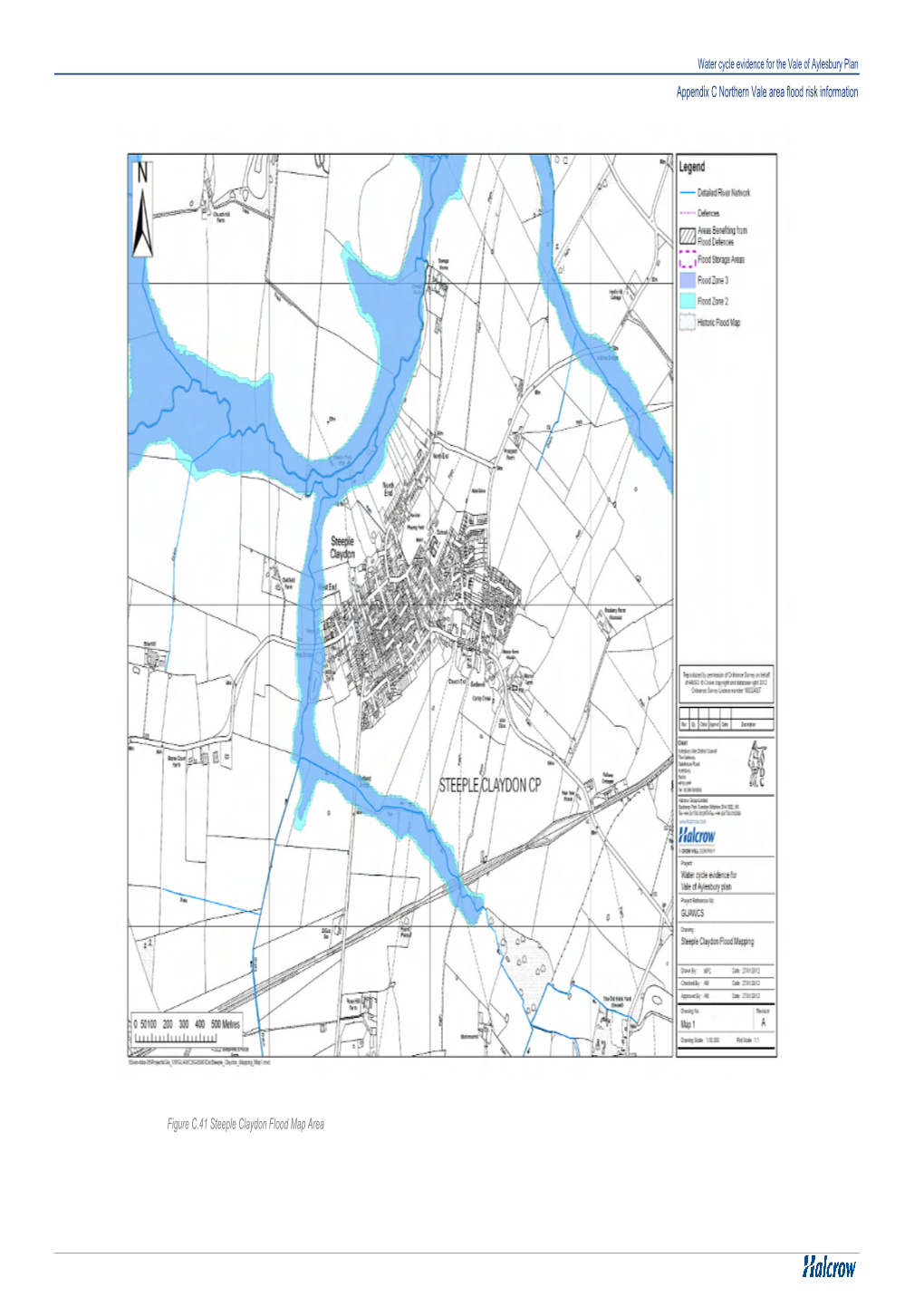 Figure C.41 Steeple Claydon Flood Map Area