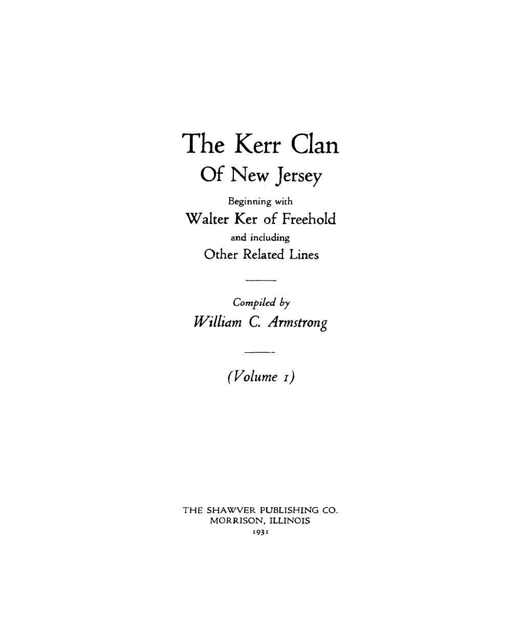The Kerr Clan of New Jersey
