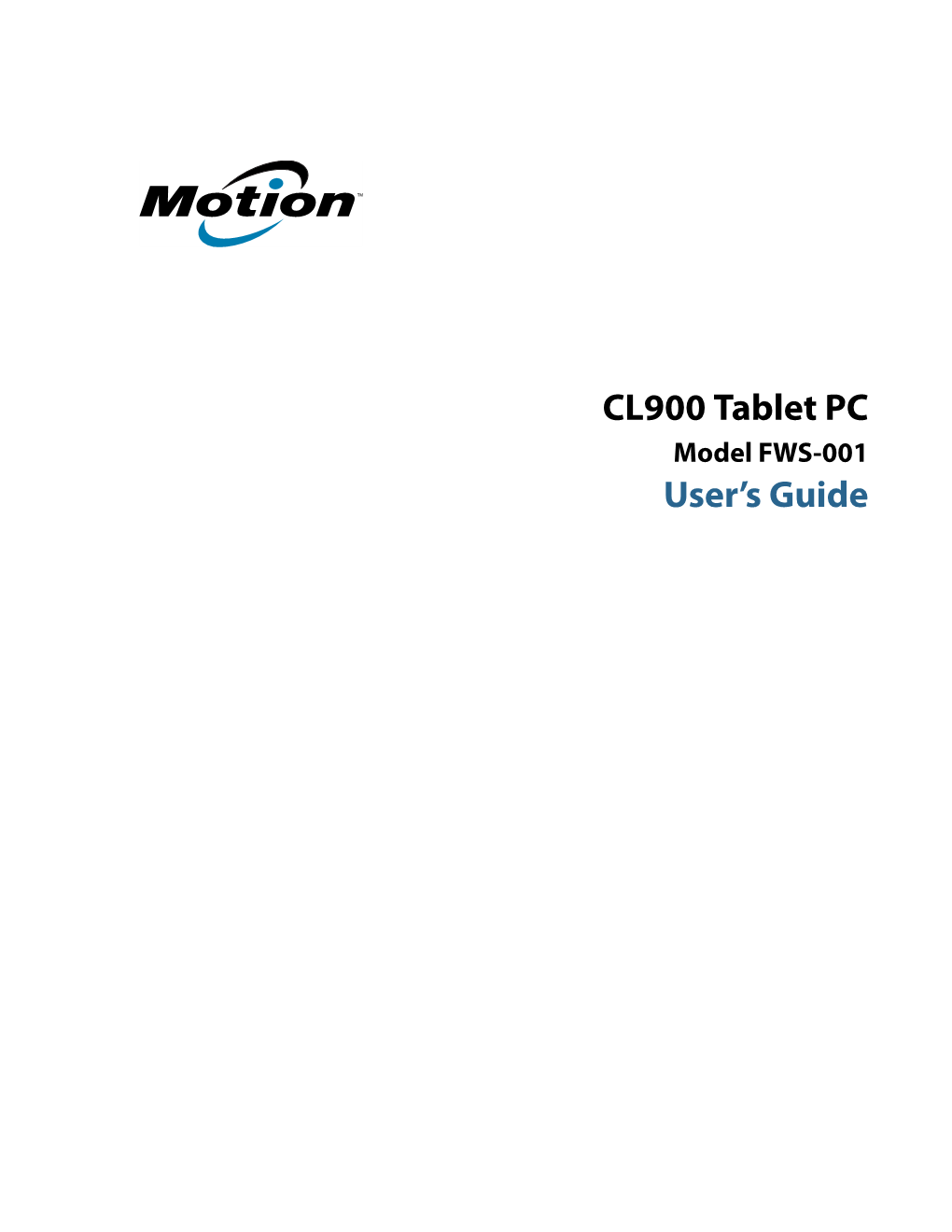 CL900 Tablet PC User's Guide