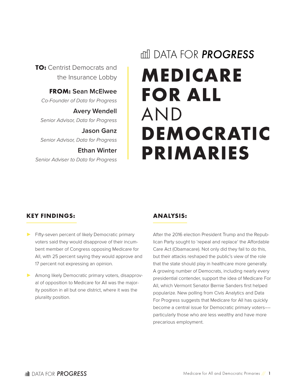 Medicare for All and Democratic Primaries