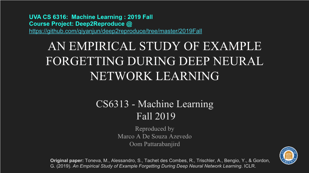 An Empirical Study of Example Forgetting During Deep Neural Network Learning