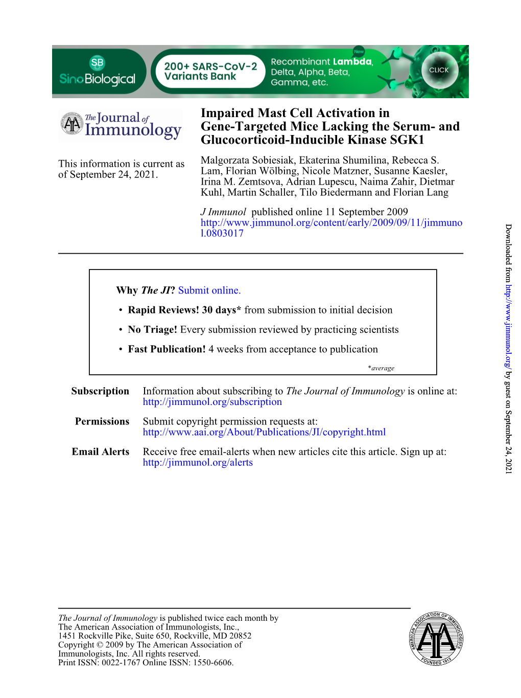 And Impaired Mast Cell Activation In