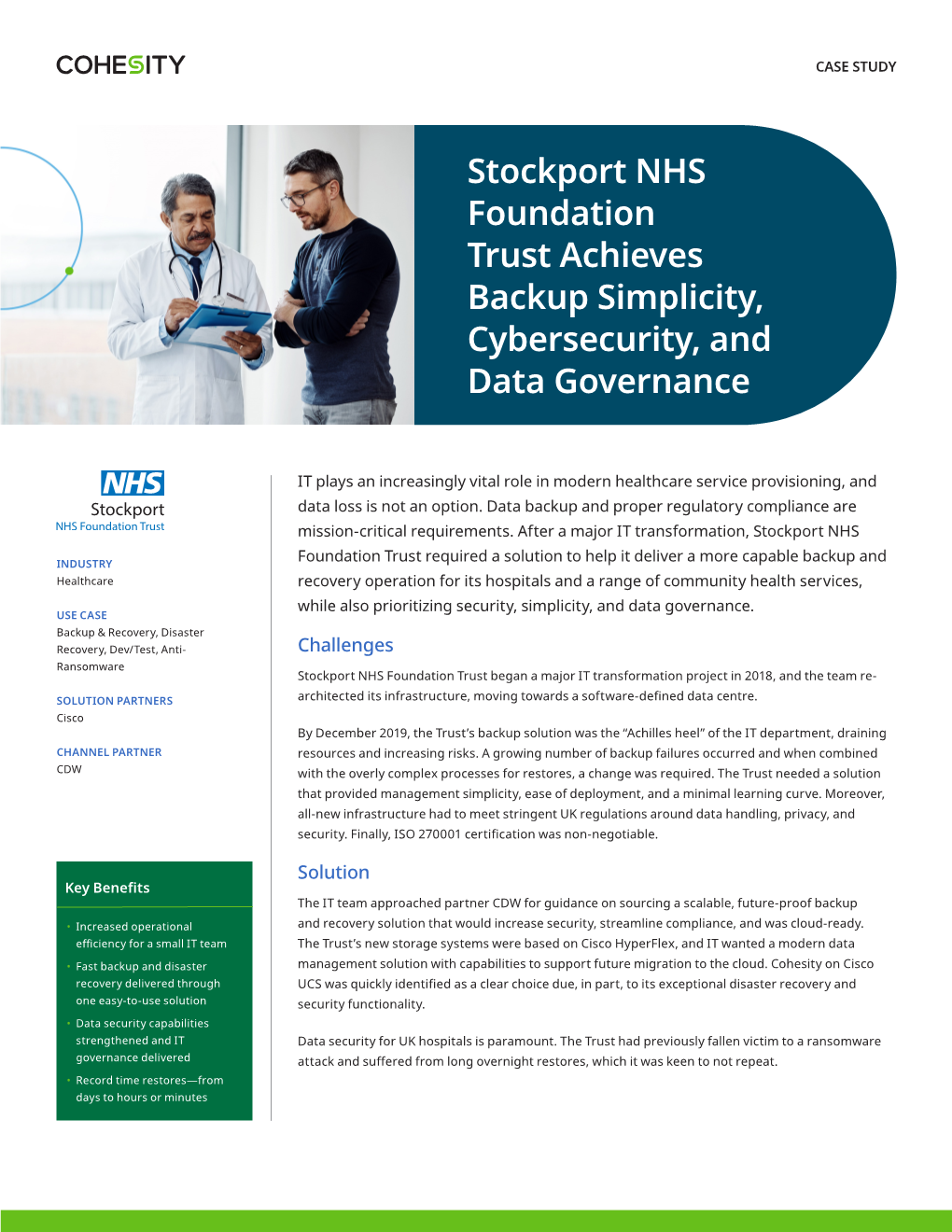 Stockport NHS Foundation Trust Achieves Backup Simplicity, Cybersecurity, and Data Governance