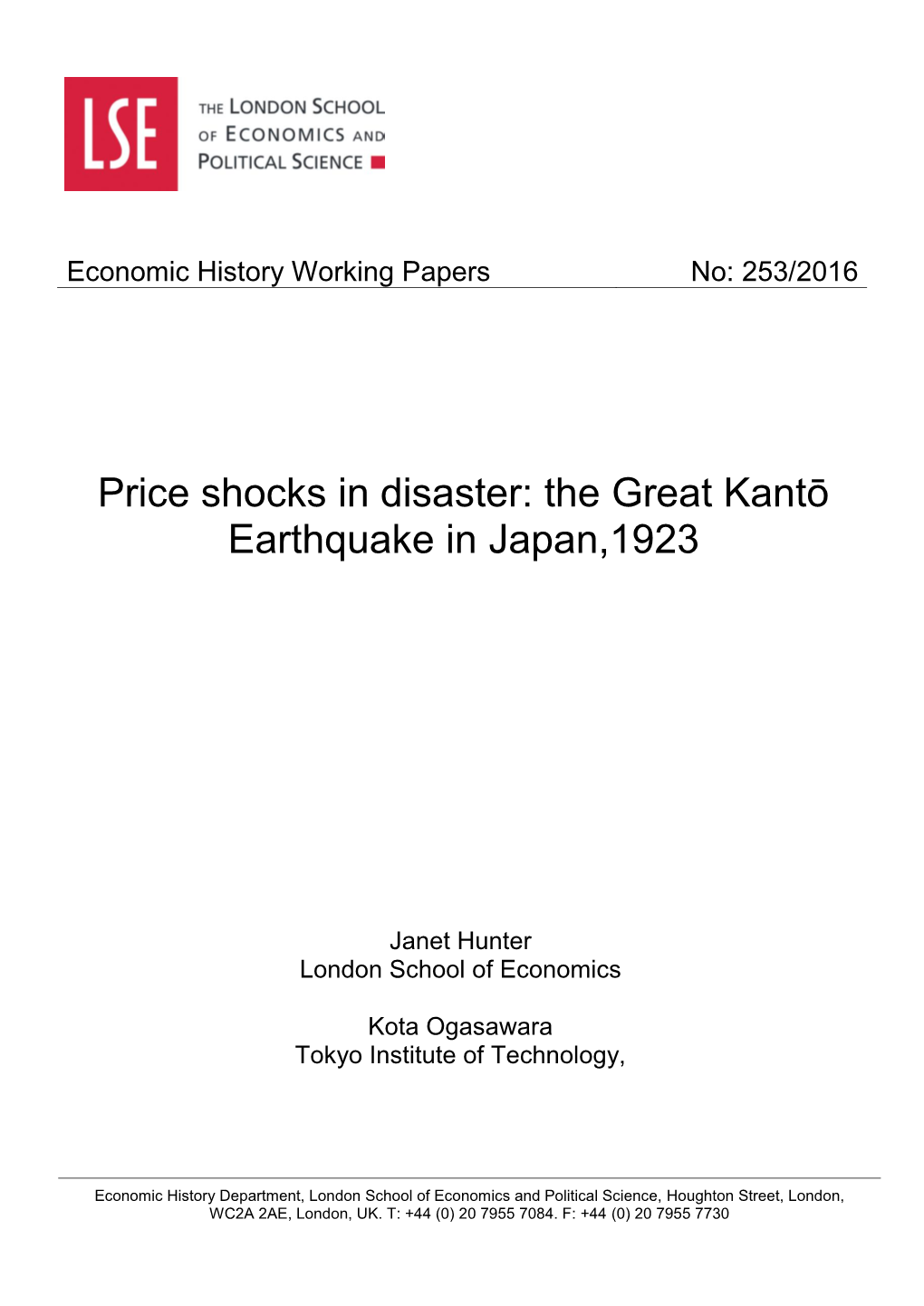 The Great Kantō Earthquake in Japan,19231