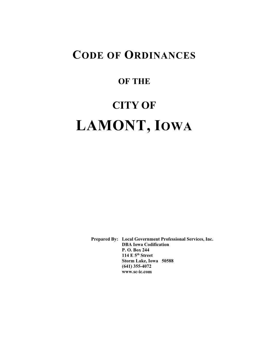Chapter 1 - Code of Ordinances