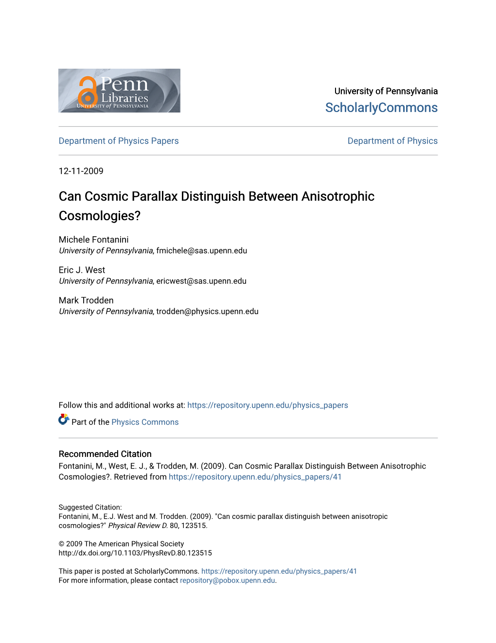 Can Cosmic Parallax Distinguish Between Anisotrophic Cosmologies?