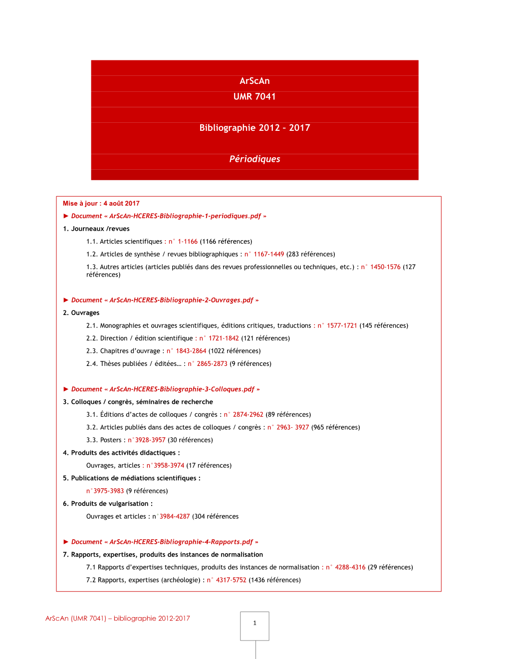 Arscan-HCERES-Bibliographie-1-Periodiques.Pdf » 1