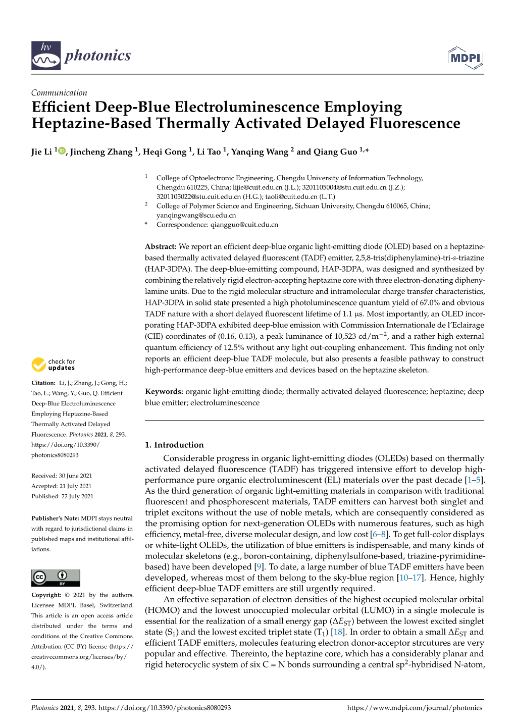 Efficient Deep-Blue Electroluminescence Employing