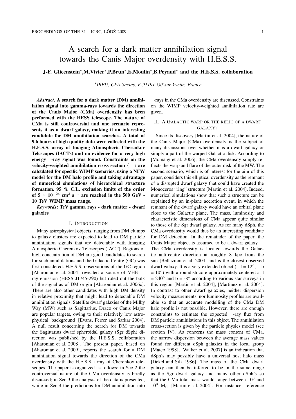 A Search for a Dark Matter Annihilation Signal Towards the Canis Major Overdensity with H.E.S.S