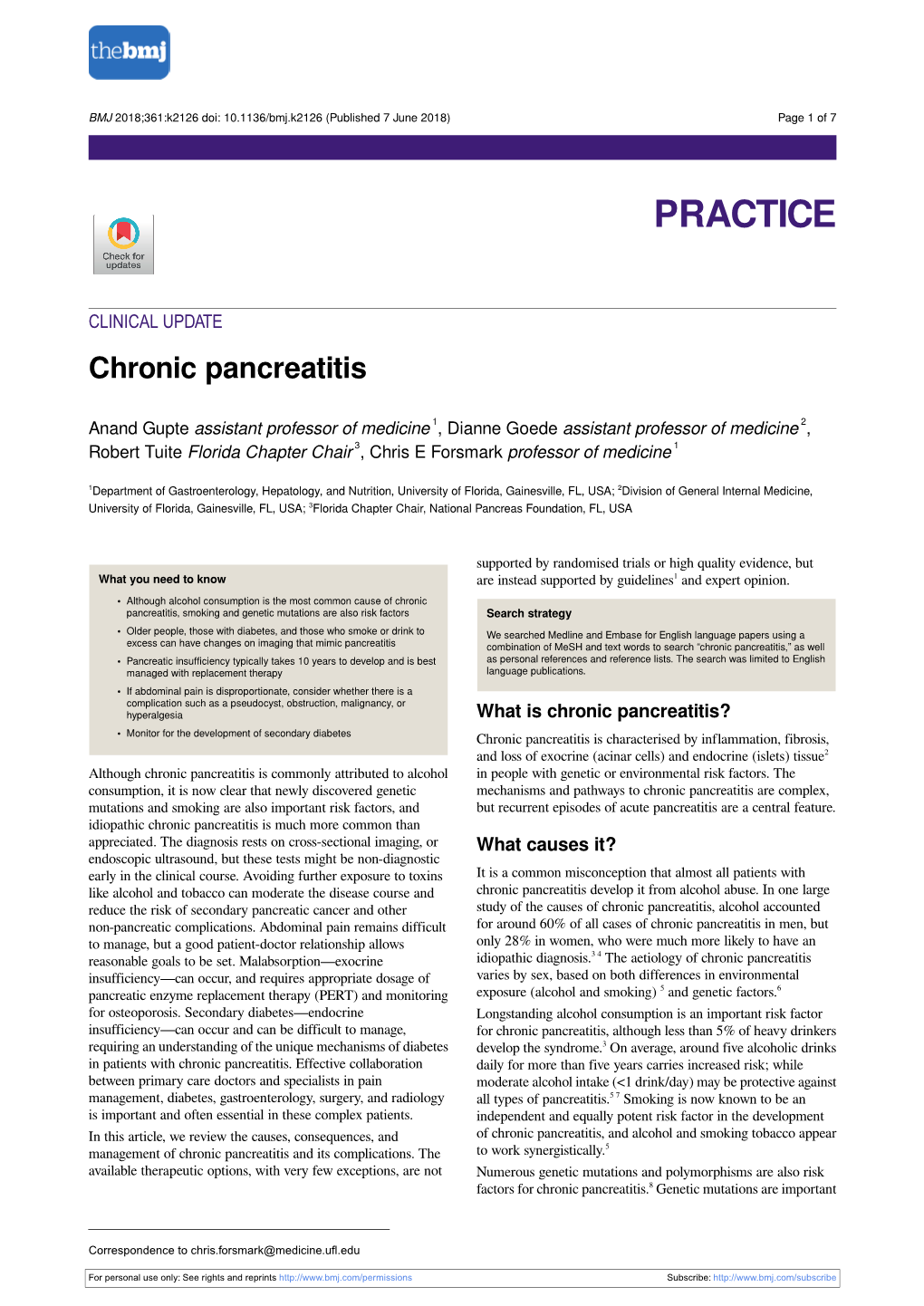 Chronic Pancreatitis