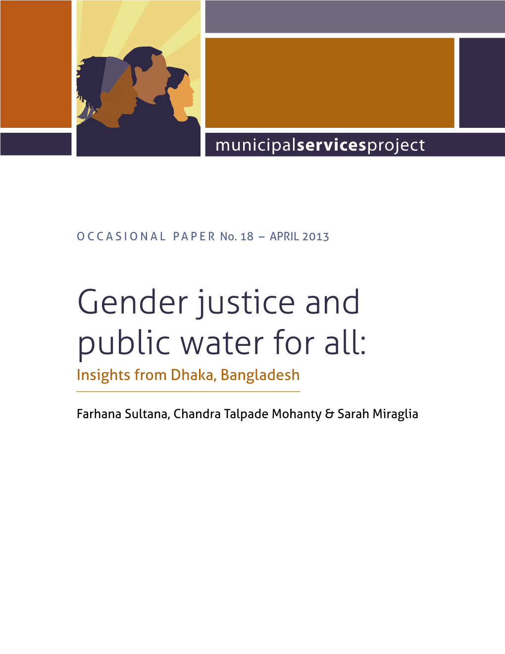 Gender Justice and Public Water for All: Insights from Dhaka, Bangladesh