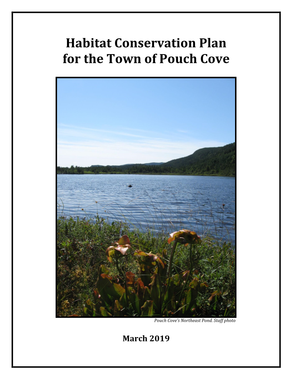 Habitat Conservation Plan for the Town of Pouch Cove