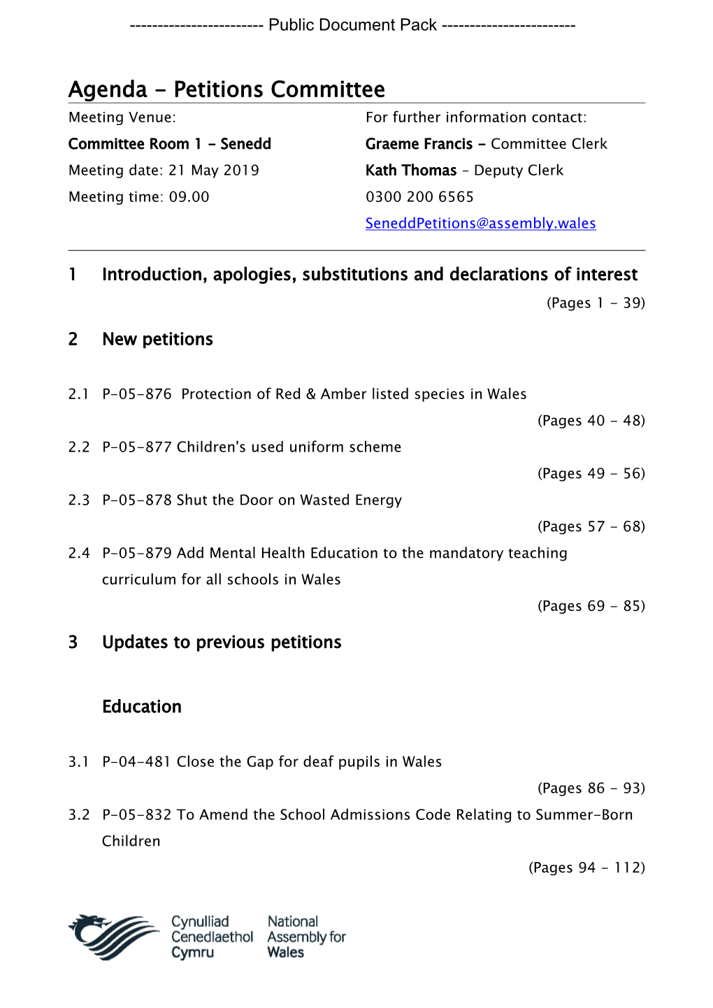 (Public Pack)Agenda Document for Petitions