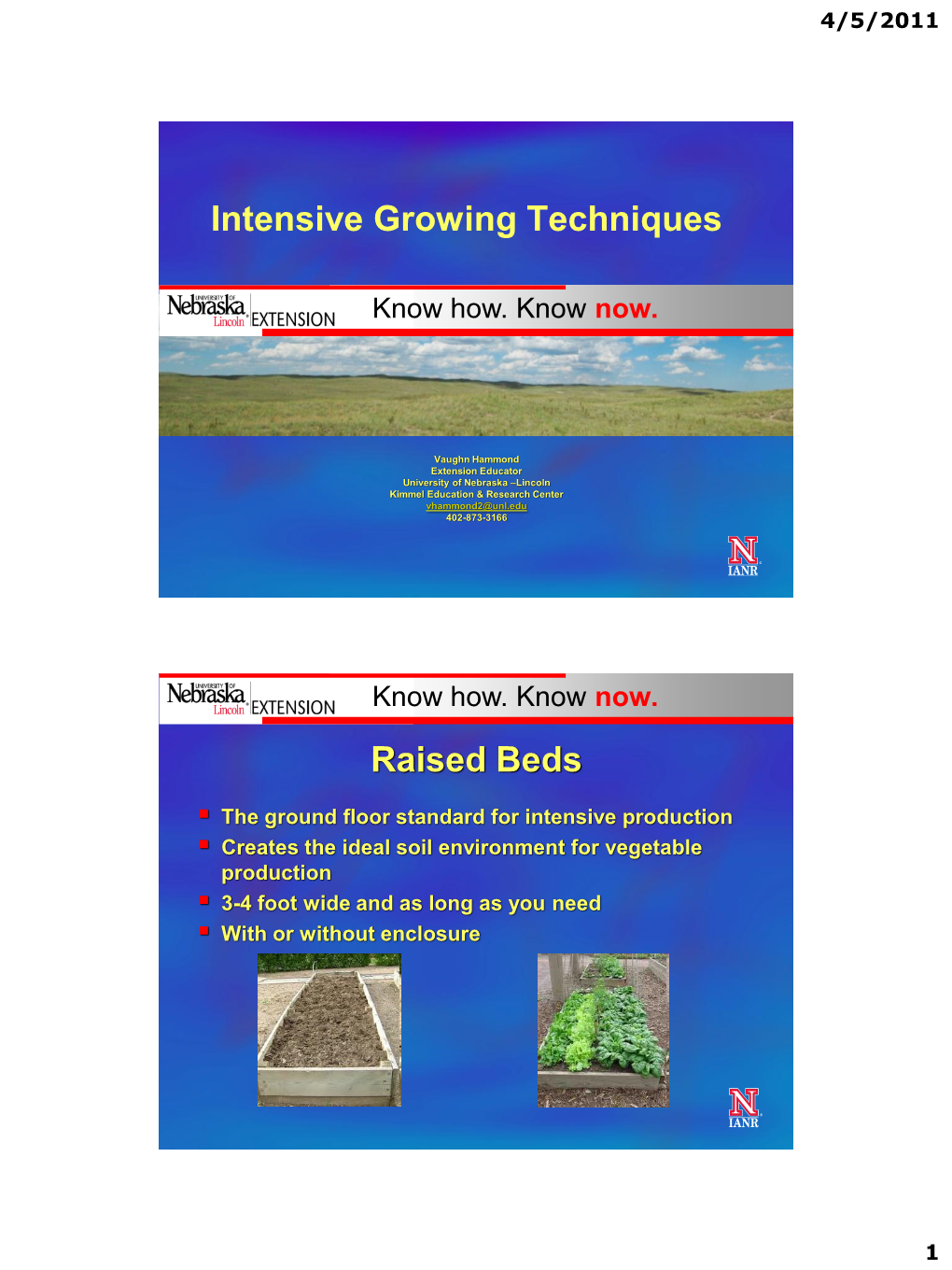 Intensive Growing Techniques Raised Beds