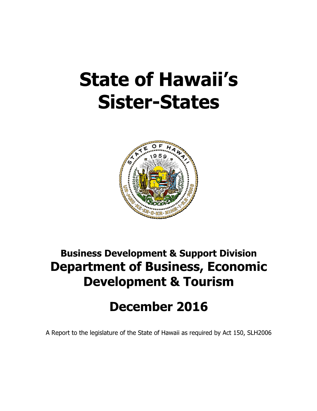 2016 State of Hawaii's Sister-States
