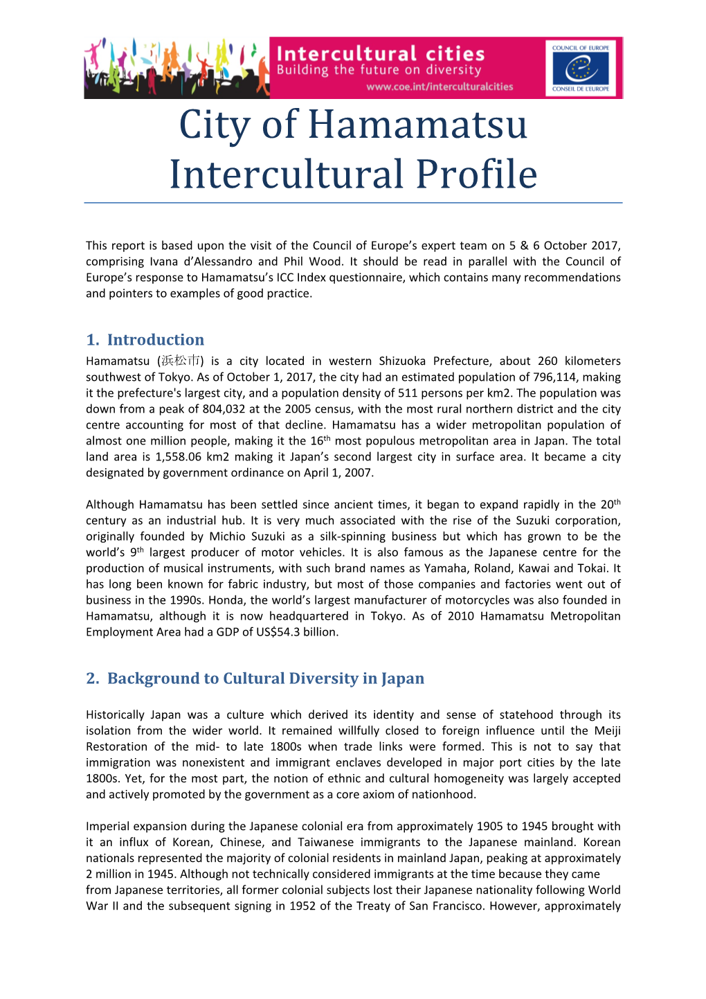 City of Hamamatsu Intercultural Profile