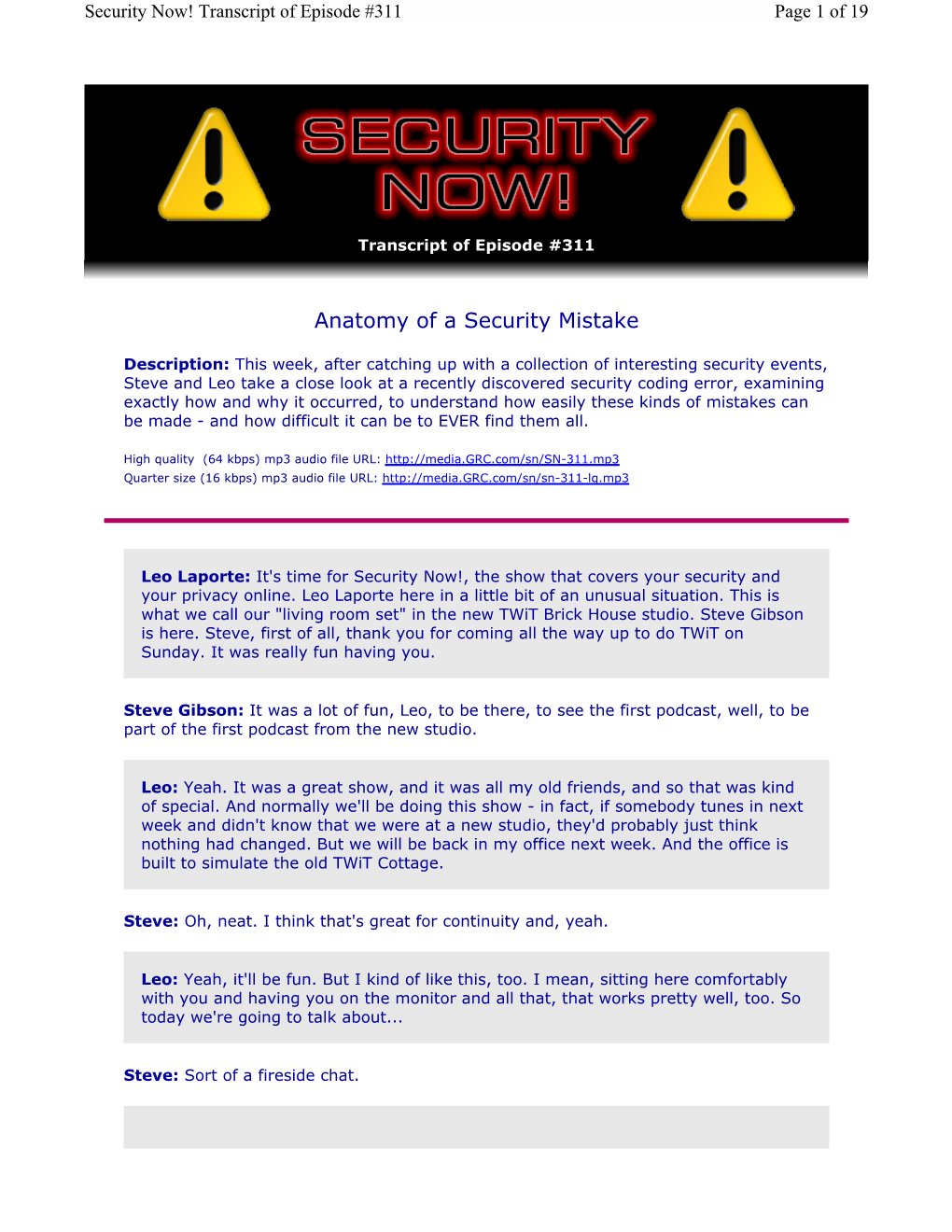 Anatomy of a Security Mistake