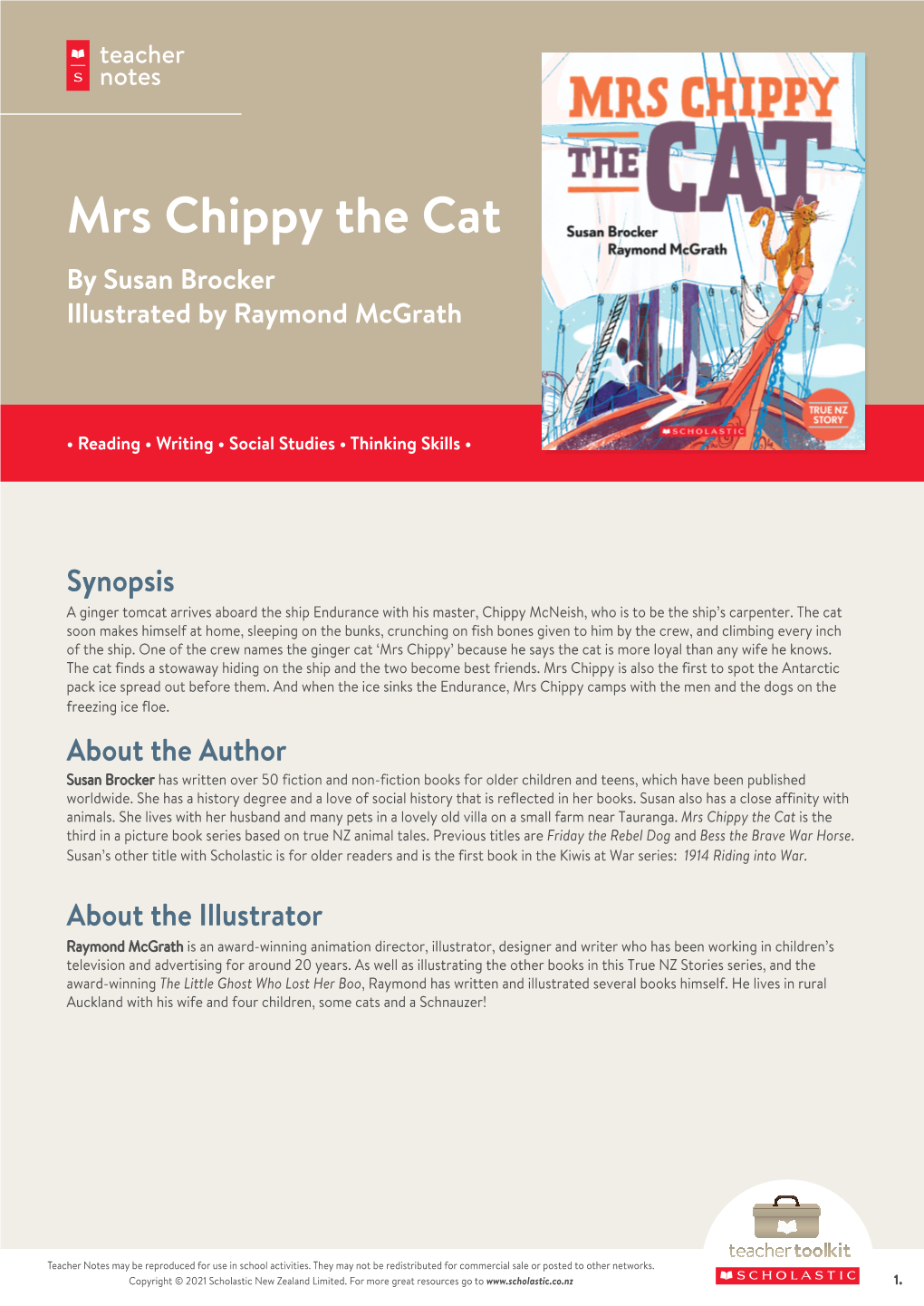 Mrs Chippy the Cat by Susan Brocker Illustrated by Raymond Mcgrath