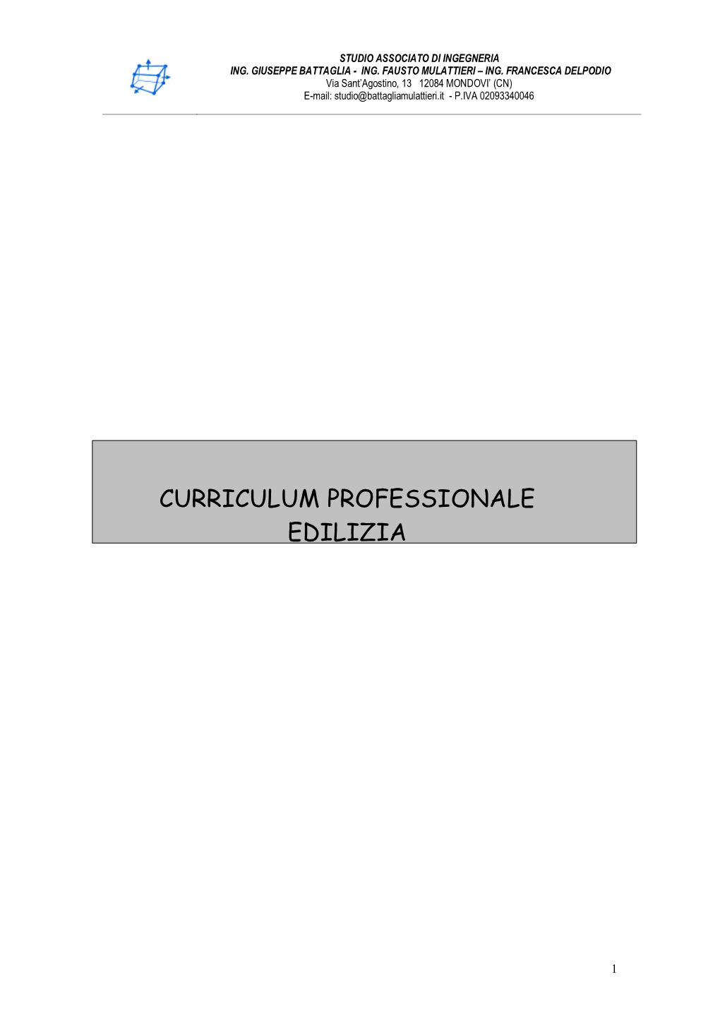 Curriculum Professionale Edilizia