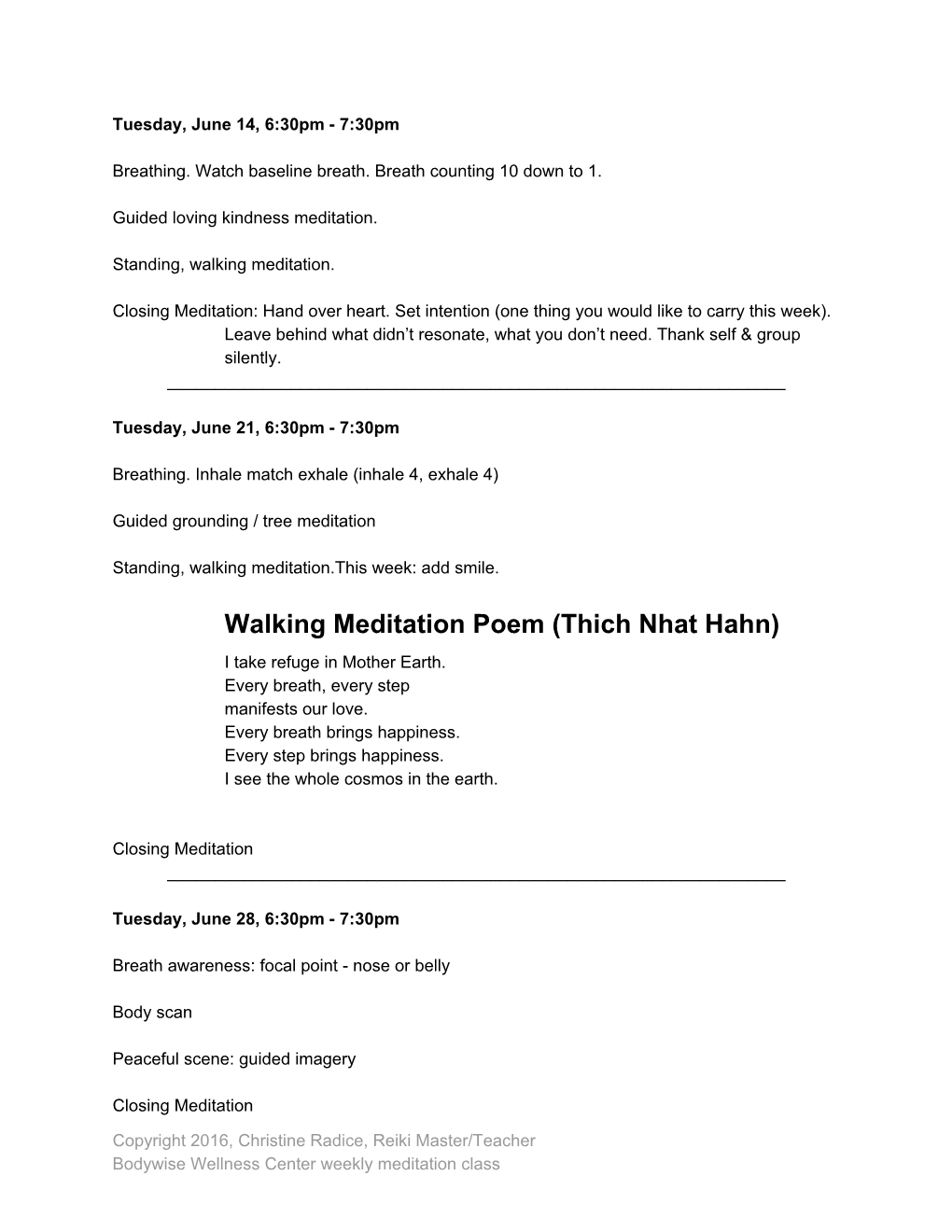 Walking Meditation Poem (Thich Nhat Hahn) I Take Refuge in Mother Earth