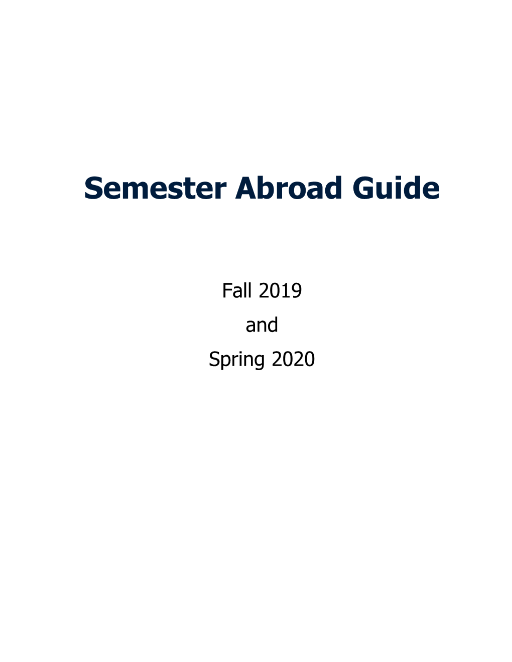 Semester Abroad Guide