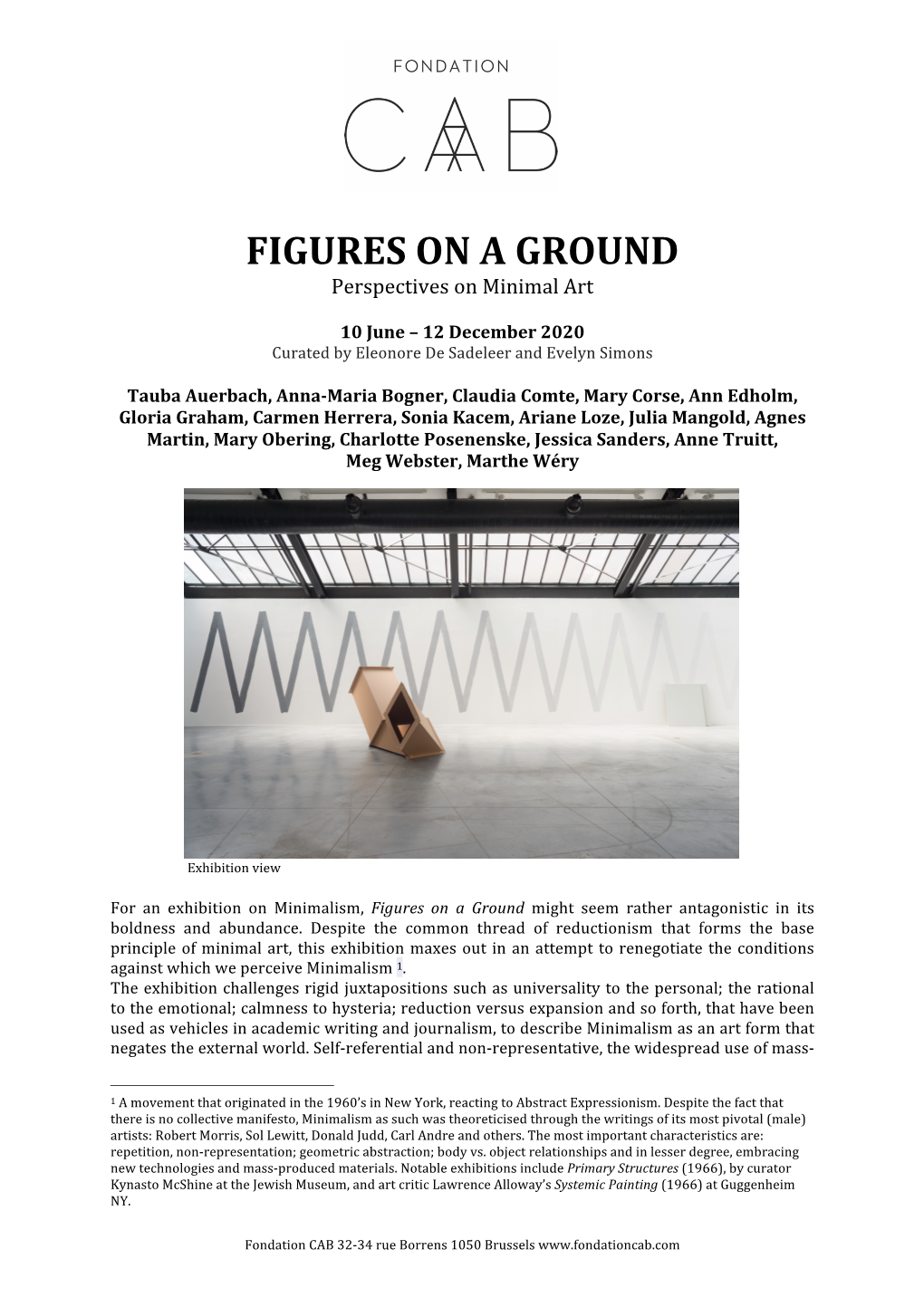 FIGURES on a GROUND Perspectives on Minimal Art