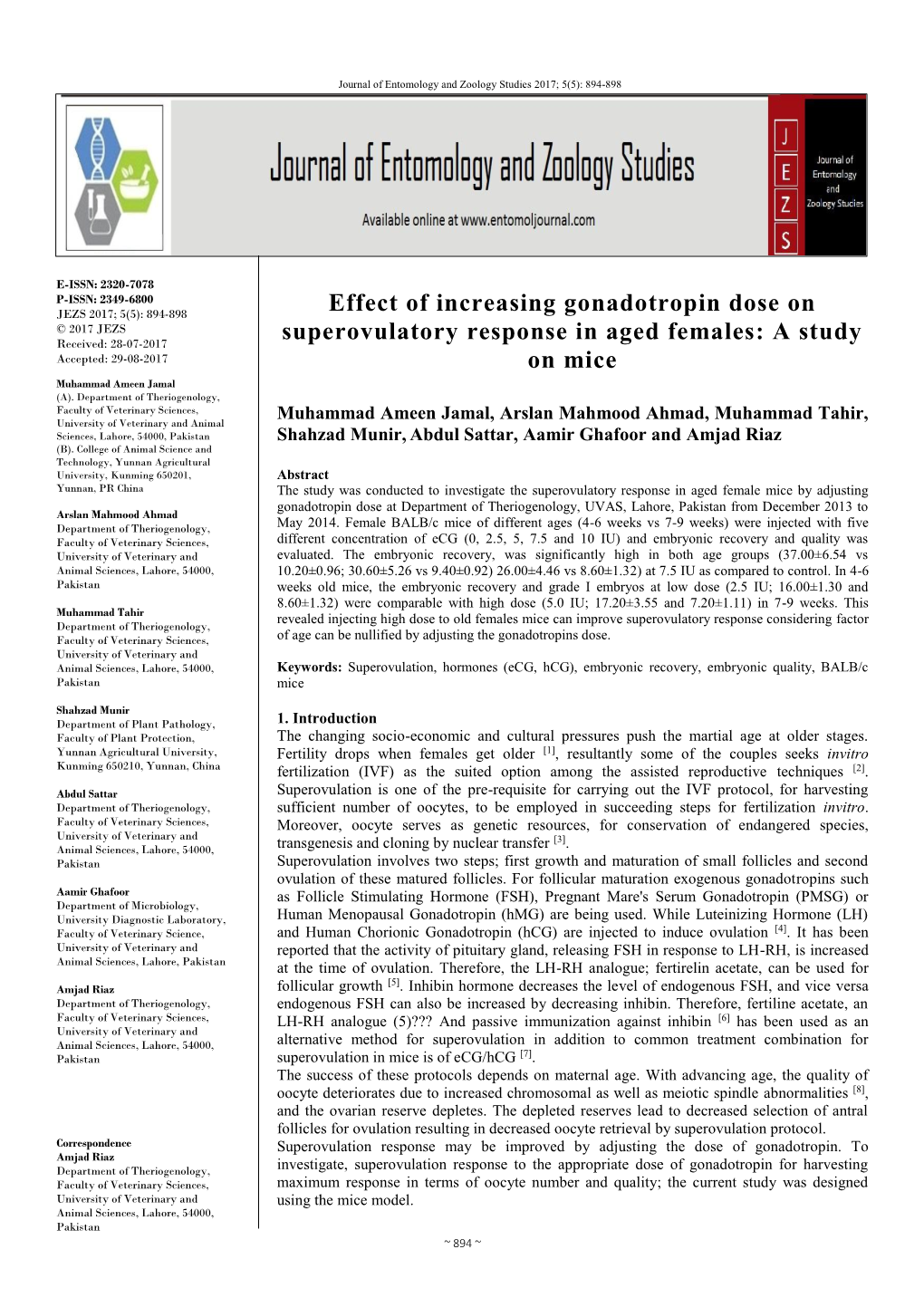 Effect of Increasing Gonadotropin Dose on Superovulatory Response In