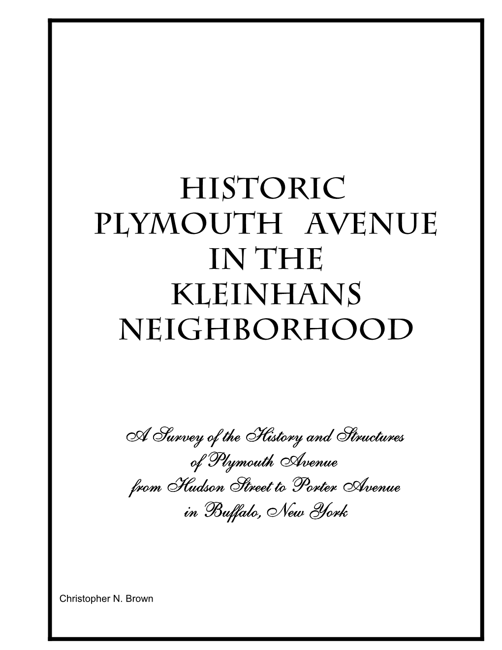 Historic Plymouth Avenue in the Kleinhans Neighborhood