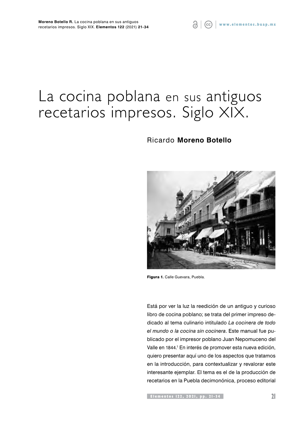 La Cocina Poblana En Sus Antiguos Recetarios Impresos. Siglo XIX