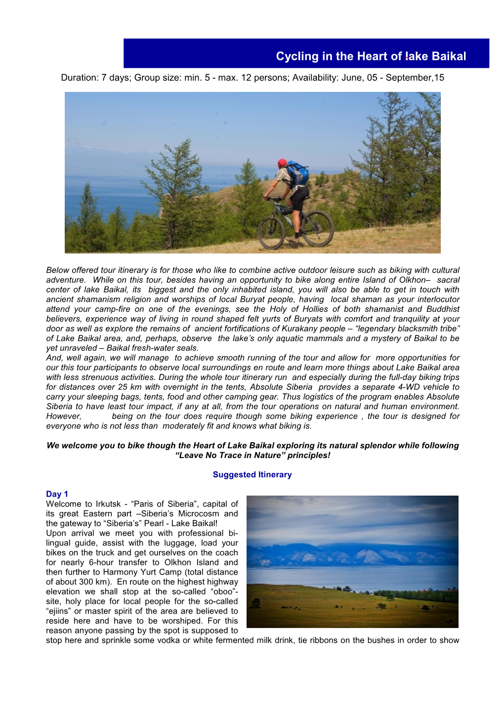 Cycling in the Heart of Lake Baikal