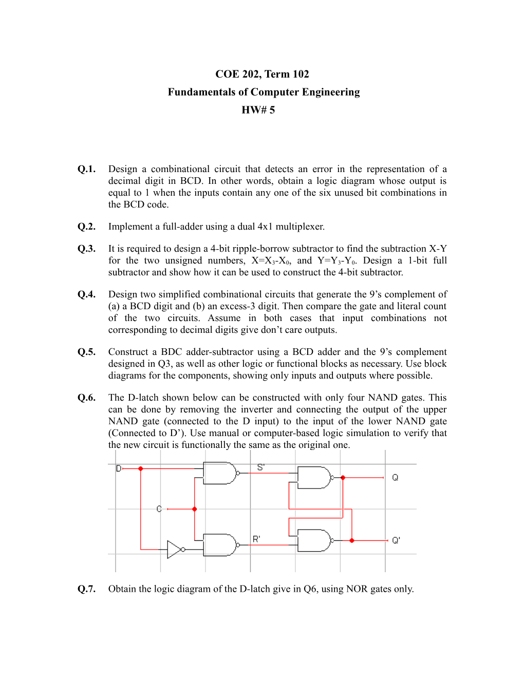 Q.2. Implement a Full-Adder Using a Dual 4X1 Multiplexer