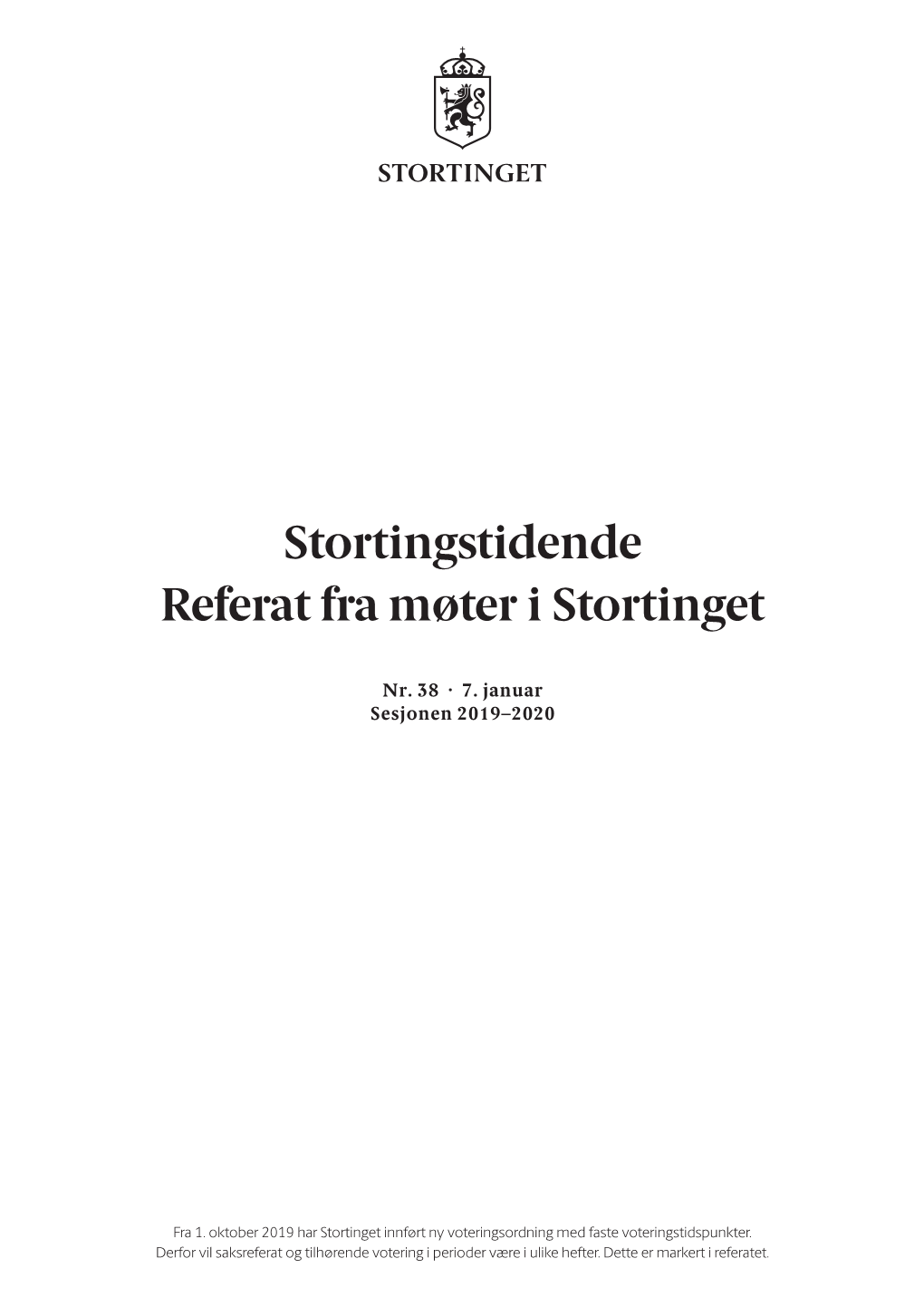 Stortingstidende Referat Fra Møter I Stortinget