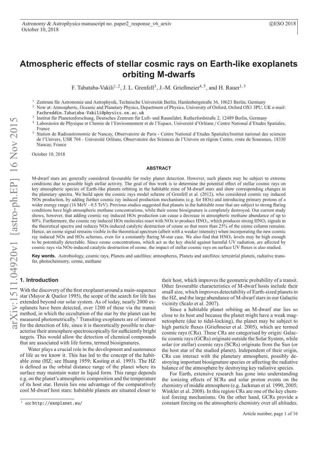 Atmospheric Effects of Stellar Cosmic Rays on Earth-Like Exoplanets Orbiting M-Dwarfs