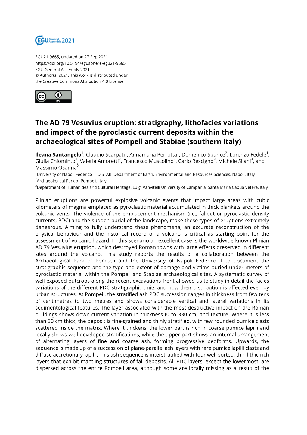 The AD 79 Vesuvius Eruption