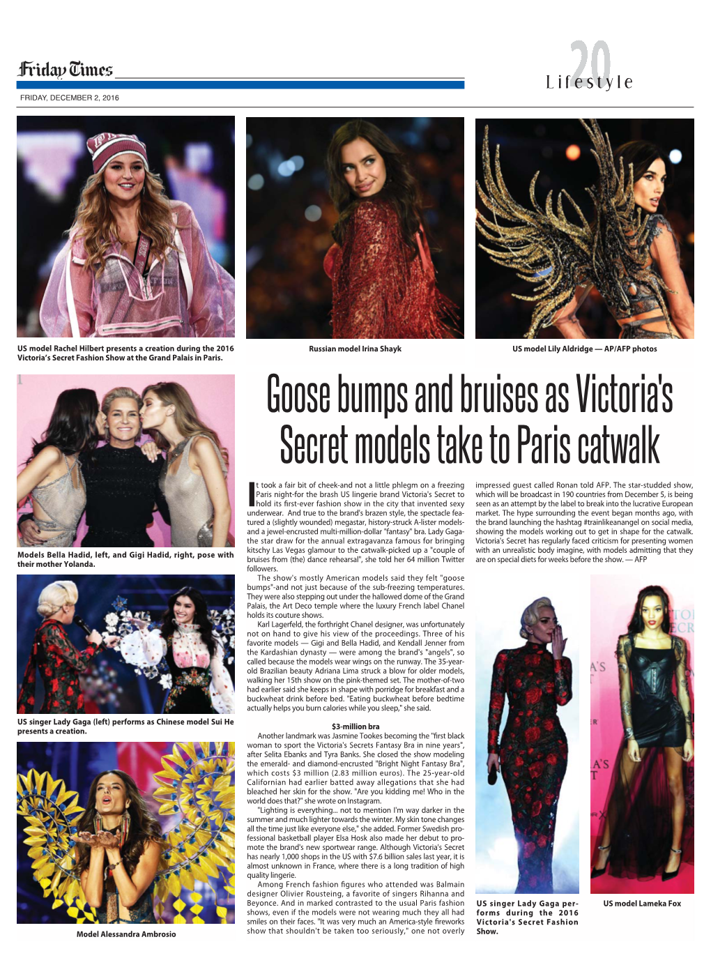 Goose Bumps and Bruises As Victoria's Secret Models Take to Paris Catwalk