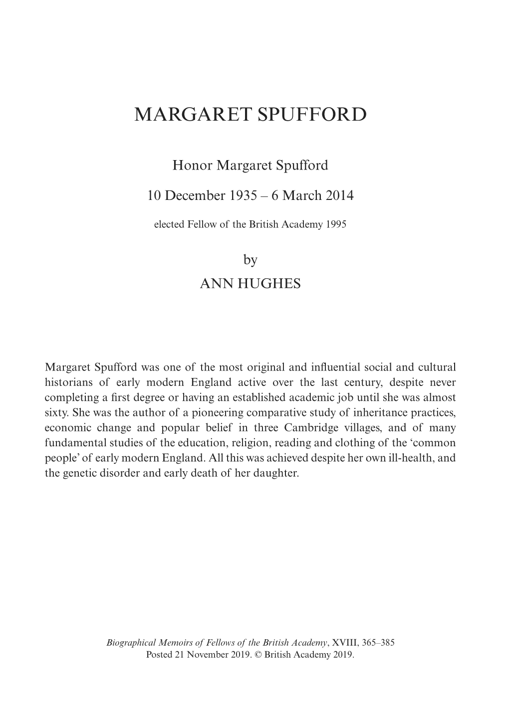 Margaret Spufford