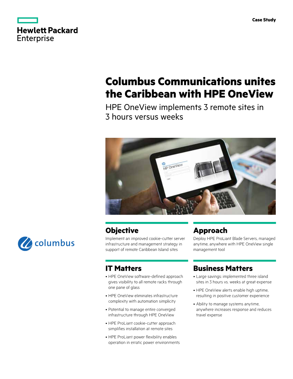 Software-Defined Management Through HPE Oneview | IT Case Study | Columbus Communications |