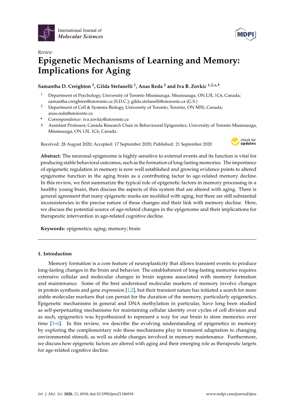 Epigenetic Mechanisms of Learning and Memory: Implications for Aging