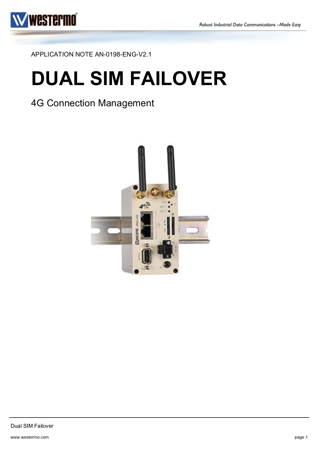 Application Note, MRD-455 Dual SIM Failover