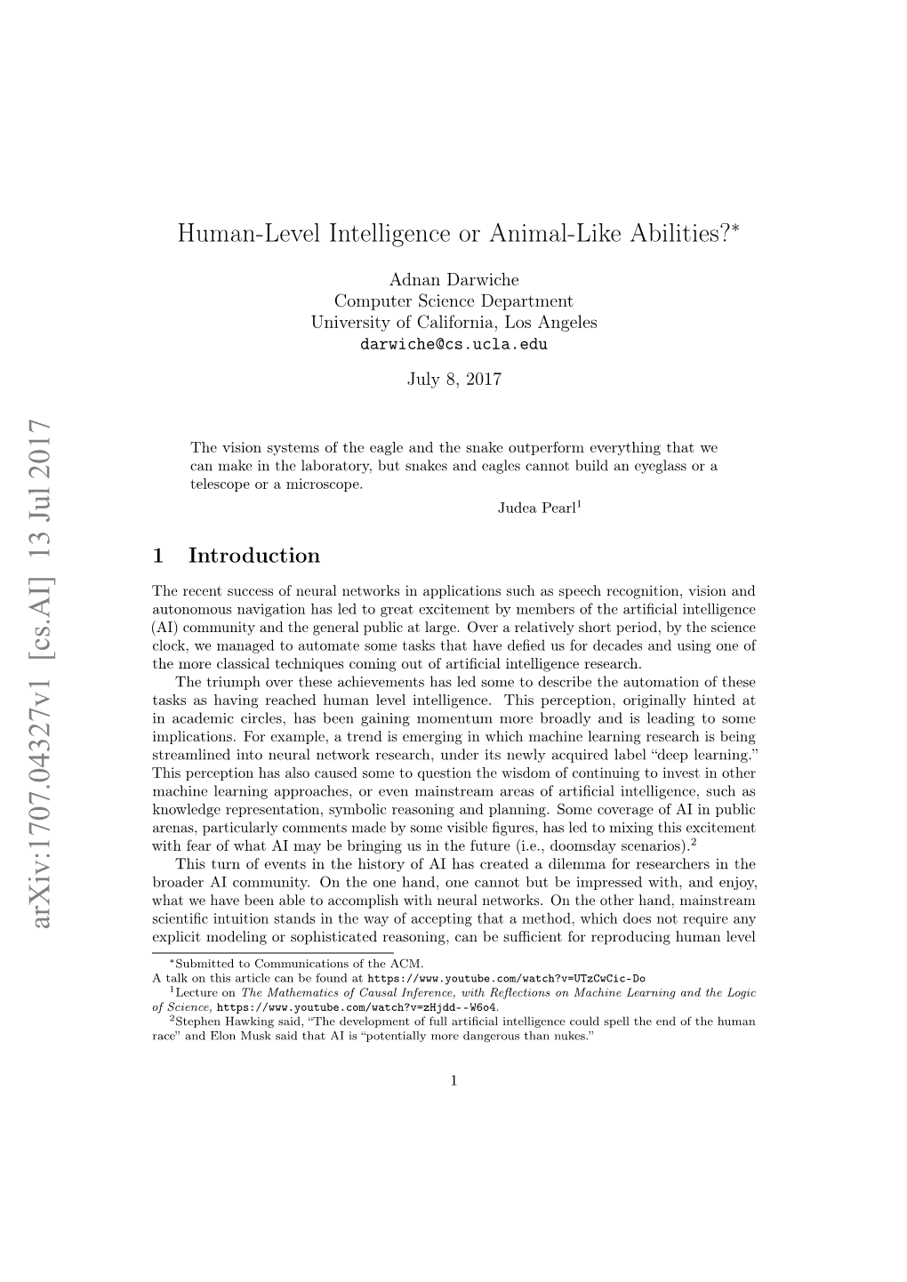 Arxiv:1707.04327V1 [Cs.AI] 13 Jul 2017 Explicit Modeling Or Sophisticated Reasoning, Can Be Suﬃcient for Reproducing Human Level