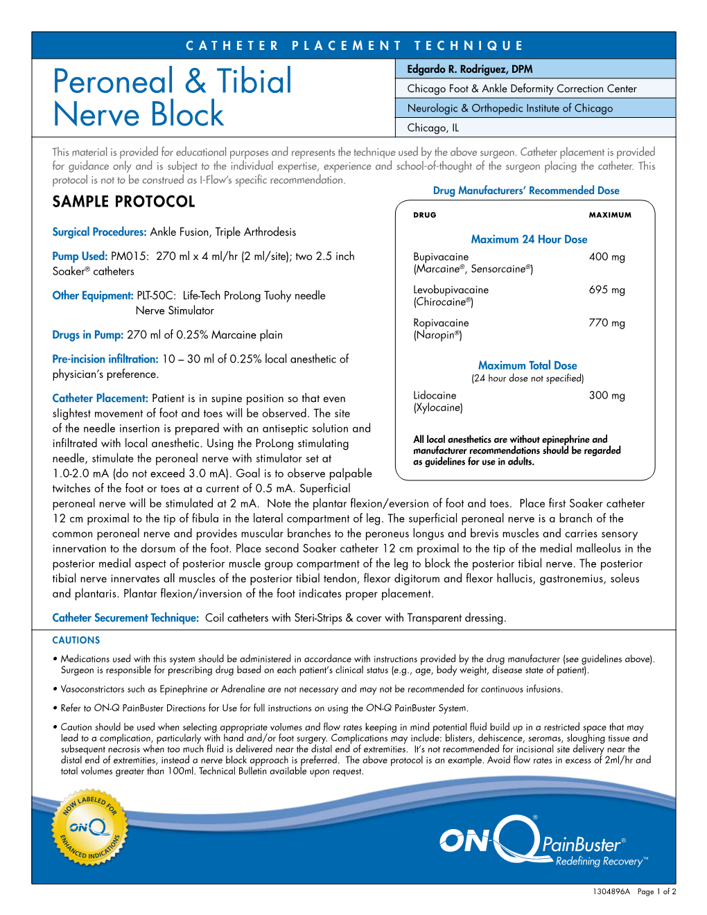 Peroneal & Tibial Nerve Block