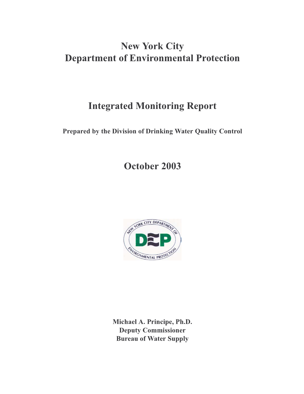 Integrated Monitoring Report, DWQC 2003