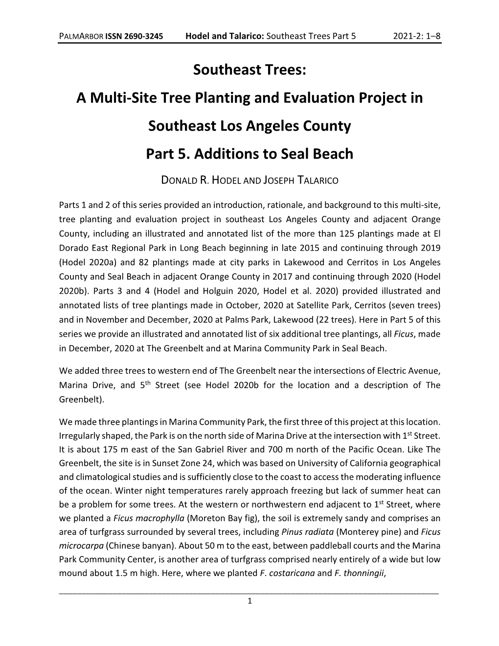 Southeast Trees Part 5 2021-2: 1–8
