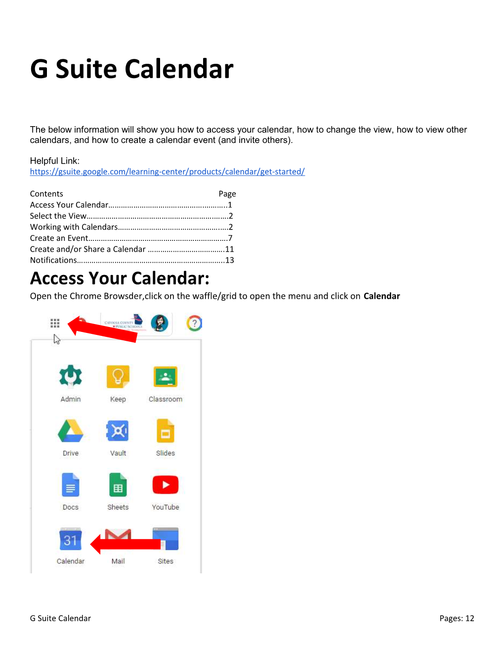 G Suite Calendar