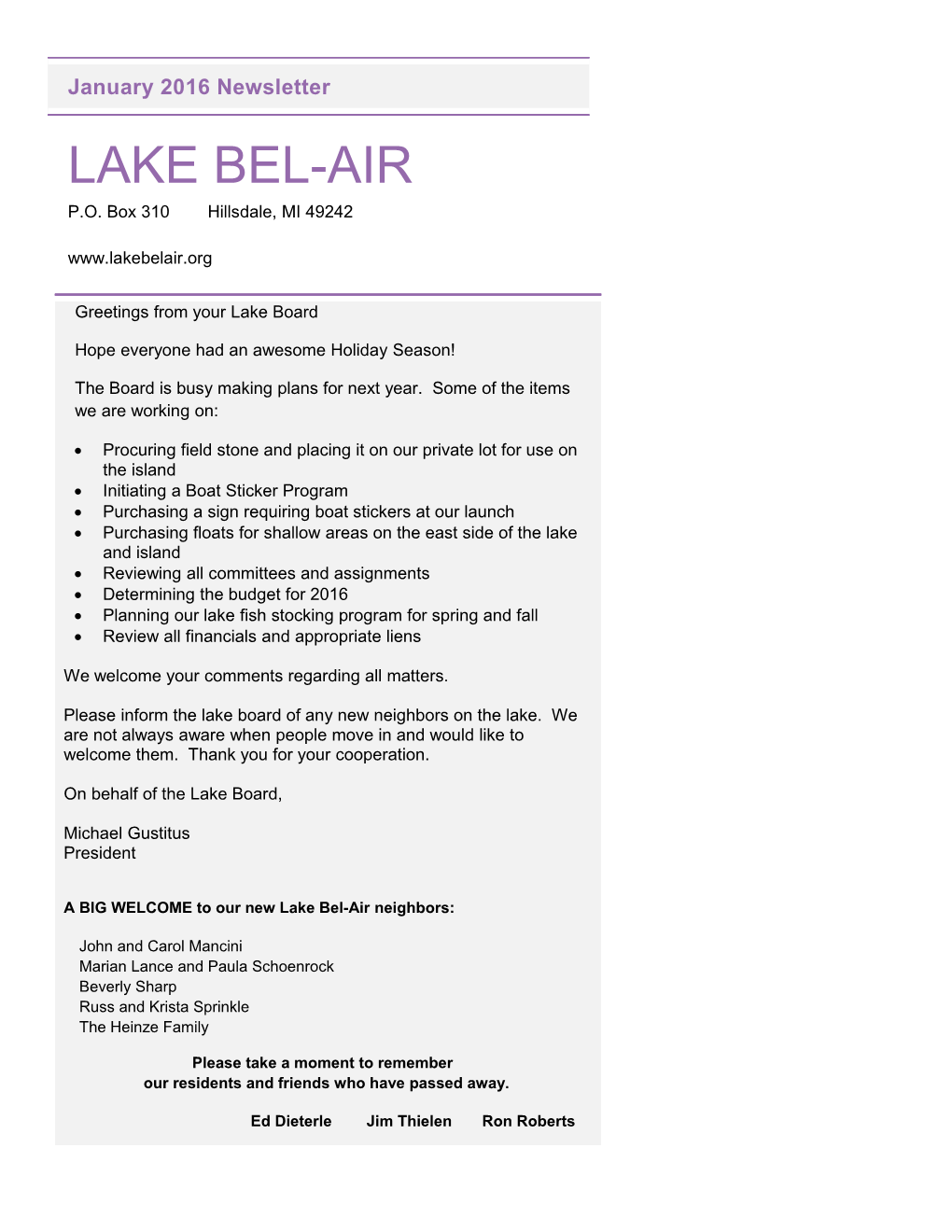 The New Lake Bel-Air Website Is Here