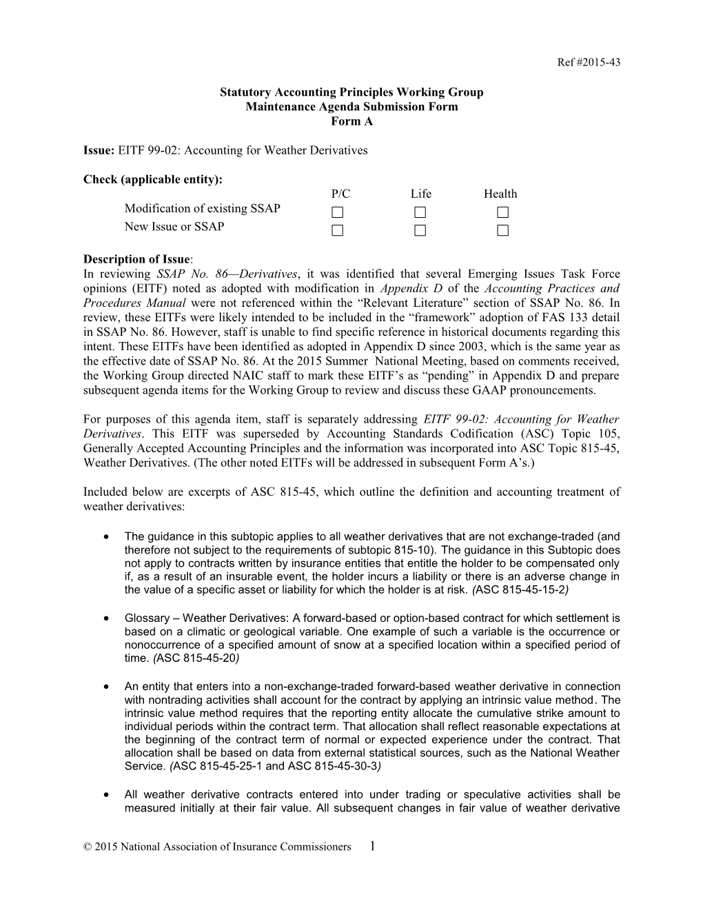 Statutory Accounting Principles Working Group s12